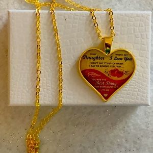 Daughter keepsake alloy gold necklace